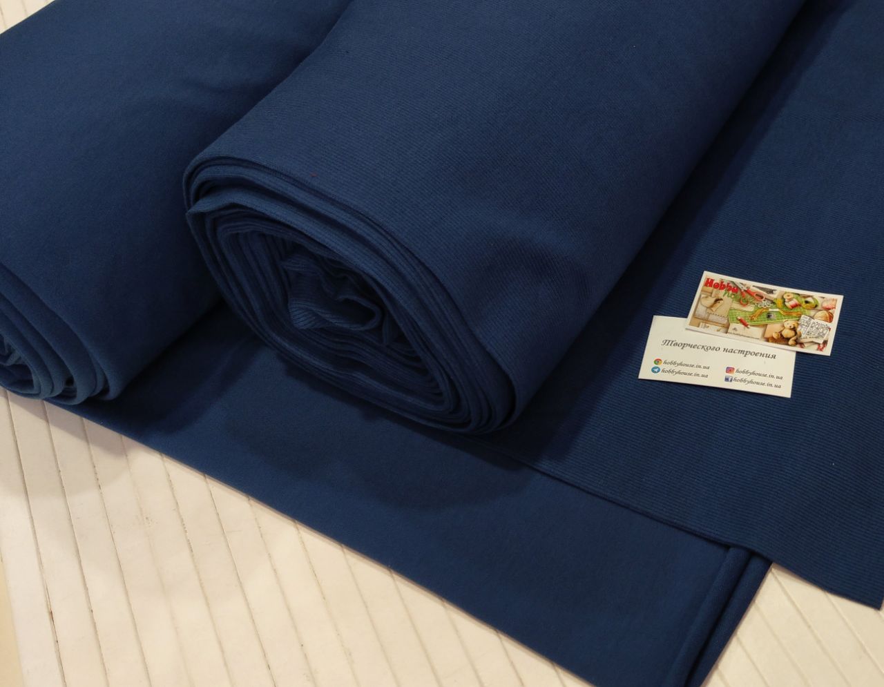 Стрейч-футер 2-нитка индиго хб петля 180 см арт. 2538 - Зображення 2