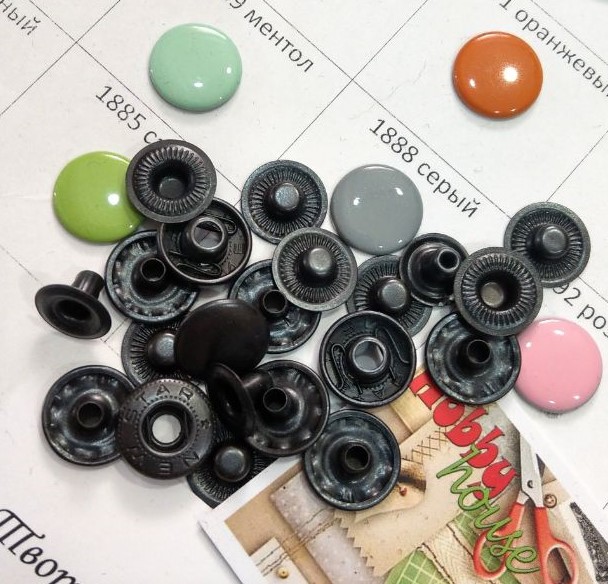 Кнопка альфа 15 мм (10шт)  оксид, арт 2524