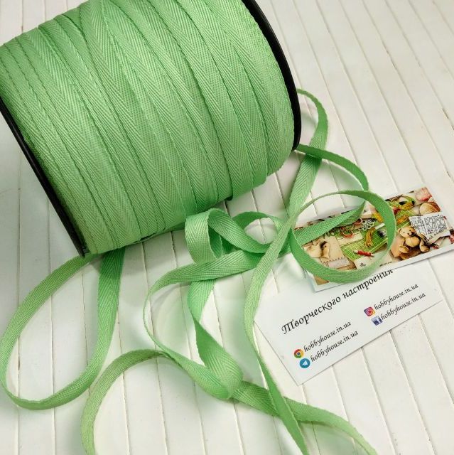 Кіперна стрічка 1 см молода трава арт. 2566