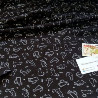 стрейч-кулір "Коти на чорному"  арт. 2629