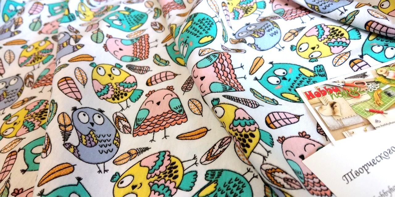 кулір 100% бавовна "Совушки", арт 2625 - Зображення 2