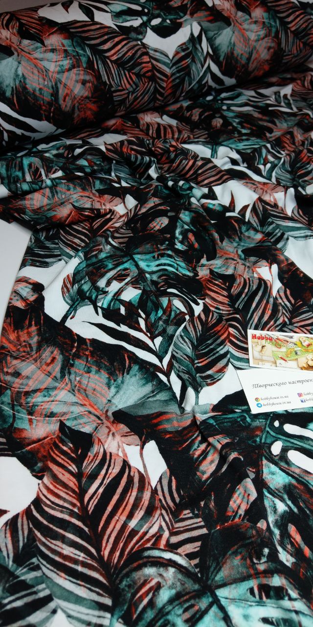 стрейч-кулір "Монстера темна" арт. 2634