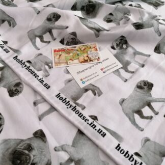 стрейч-кулір "Мопси монохром" арт. 2603