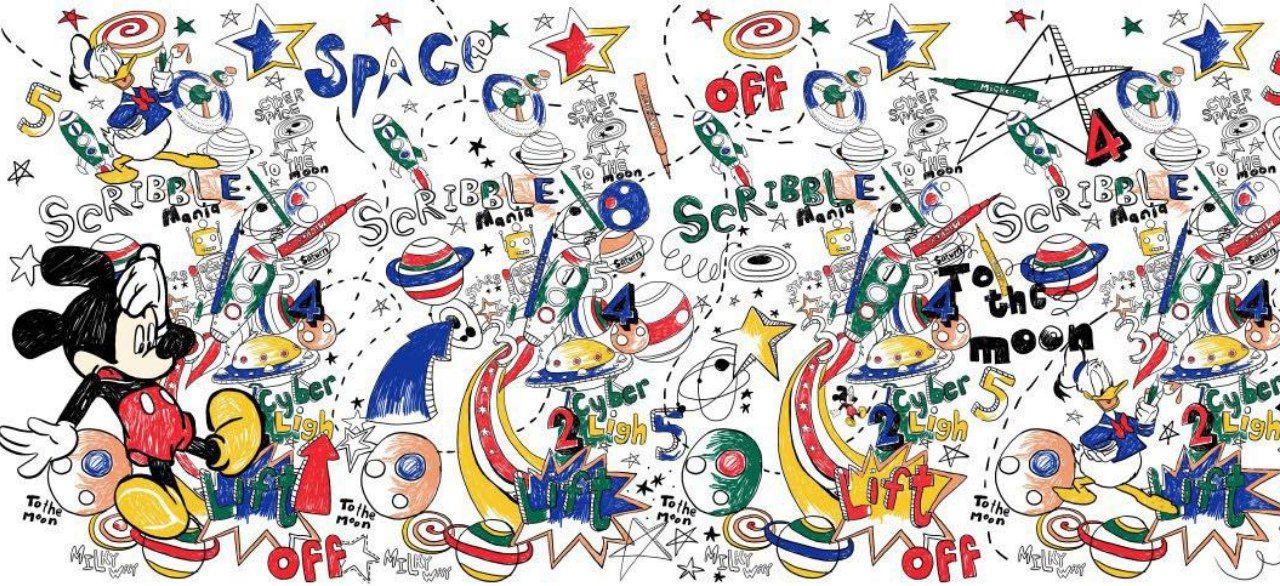 Стрейч-кулір "Мікі космос" 80*180 см арт. 2704 - Зображення 3