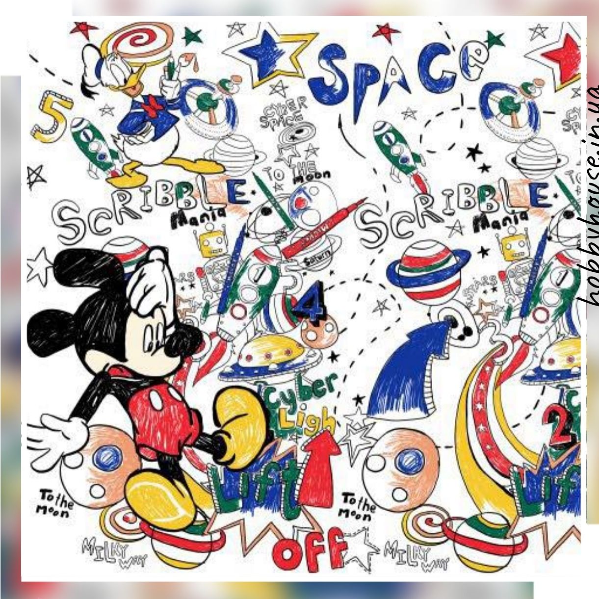 Стрейч-кулір "Мікі космос" 80*180 см арт. 2704