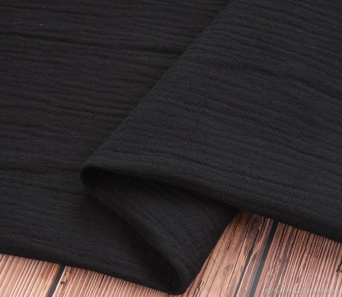 Муслін двошаровий чорний 135 см арт. 2786