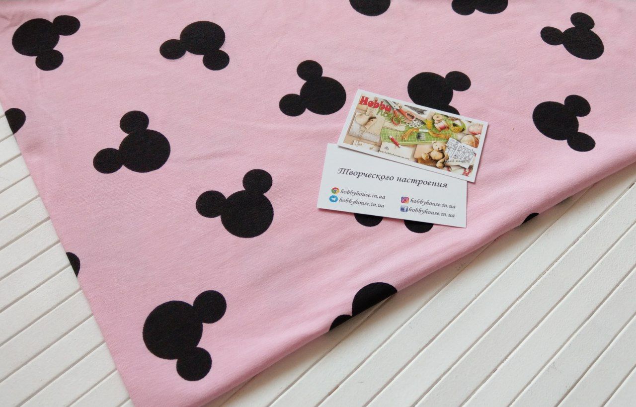 Стрейч-кулір "Міккі логотип на рожевому", арт 2809