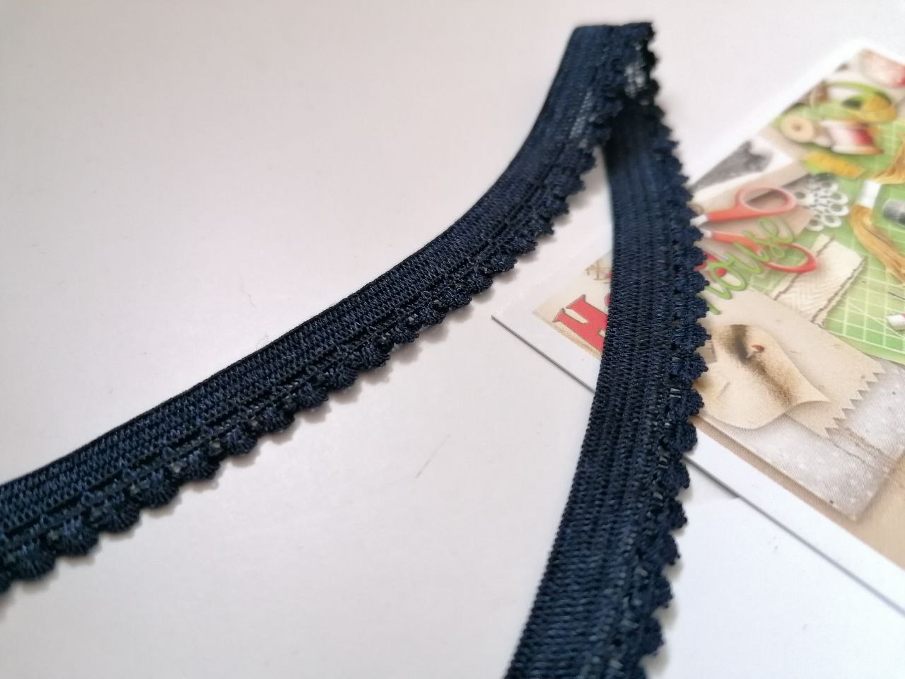 Резинка ажурна темно-синя, арт 2784 - Зображення 2