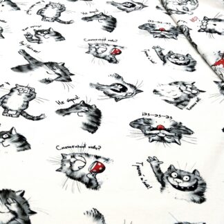 Стрейч-кулір "Коти-Харків'яни або ШО?, на білому" арт 2801