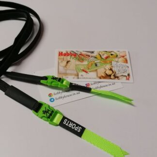 Шнур чорний з салатовим пулером 130 см арт. 2956