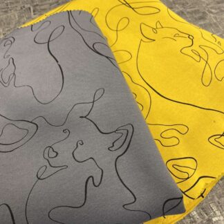 Футер 3-нитка с начесом контуры на сером, арт 2895