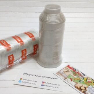 Нитки вишивальні 100% PE 120/2 кол. 030 білий молочний, арт 3159