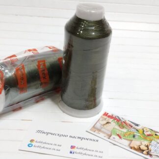 Нитки вишивальні 100% PE 120/2 кол. 18-0426 хакі темный, арт 3193