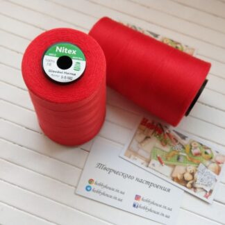 Нитки для шиття Nitex 4000 ярдів, 18-1662 яскраво-червоний, 40/2 арт. 3120