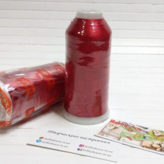 Нитки вишивальні 100% PE 120/2 кол. 19-1664 червоний яскравий, арт 3200