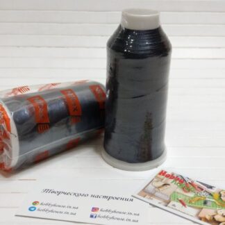 Нитки вишивальні 100% PE 120/2 кол. 19-3930 сірий темный, арт 3202