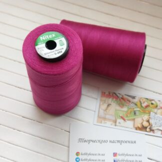 Нитки для шиття Nitex 4000 м ярдів, 258 рожева фуксія, 40/2 арт. 3083