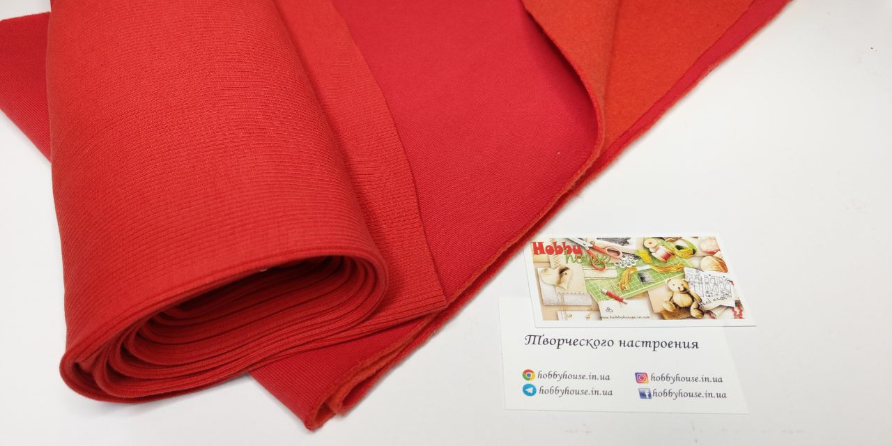 Футер 3-нитка начіс червоний щ. 320 арт. 2984 - Зображення 2