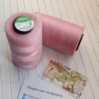 Нитки швейные Nitex 4000 ярдов 40/2 372 розовый арт. 2994