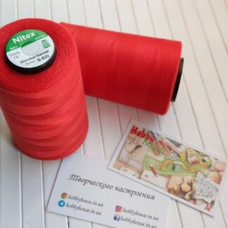 Нитки для шиття Nitex 4000 ярдів, 820 червоний, 40/2 арт. 3006