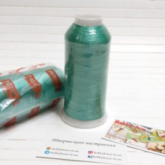 Нитки вишивальні 100% PE 120/2 кол. 15-5218 (049) бірюзовий, арт 3181
