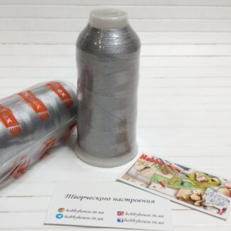 Нитки вишивальні 100% PE 120/2 кол. 336 сірий світлий, арт 3218