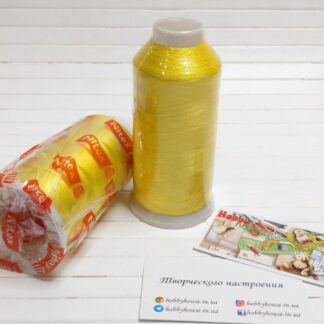 Нитки вишивальні 100% PE 120/2 кол. 504 жовтий яскравий, арт 3225