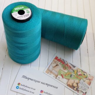 Нитки швейные Nitex 4000 м ярдов, 906 бирюзовый, 40/2 арт. 3047