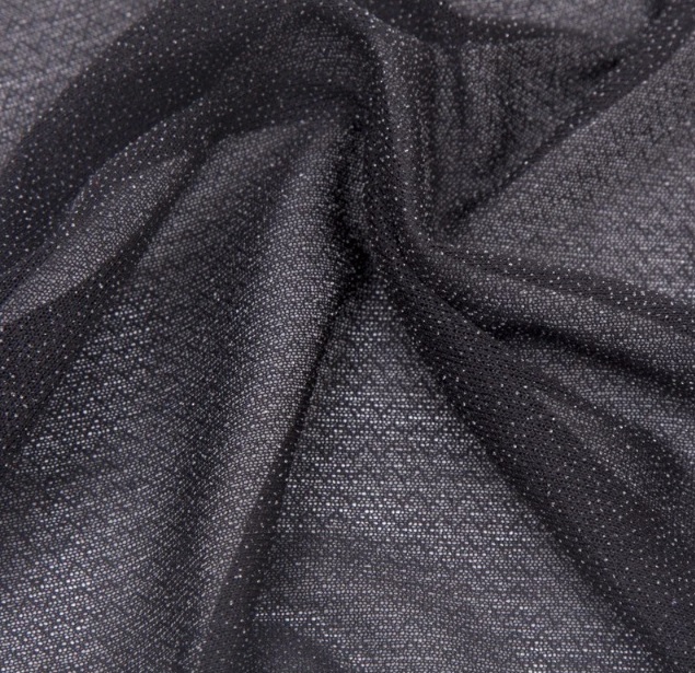 Дублерін эластичний чорний ширина 150 см пл 42г/м Danelli D3LP42 , арт 3271