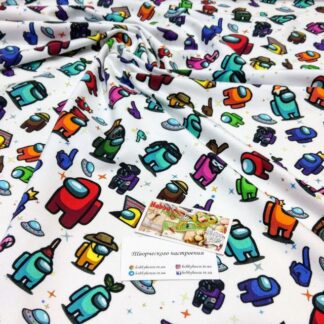 БРАК Стрейч-кулір "Among us на білому", арт 3393