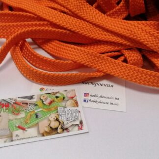 Шнур оранжевий плаский 1,5 см арт. 3318