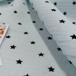 Муслін двошаровий світло-блакитний зірочки 140 см арт. 3328