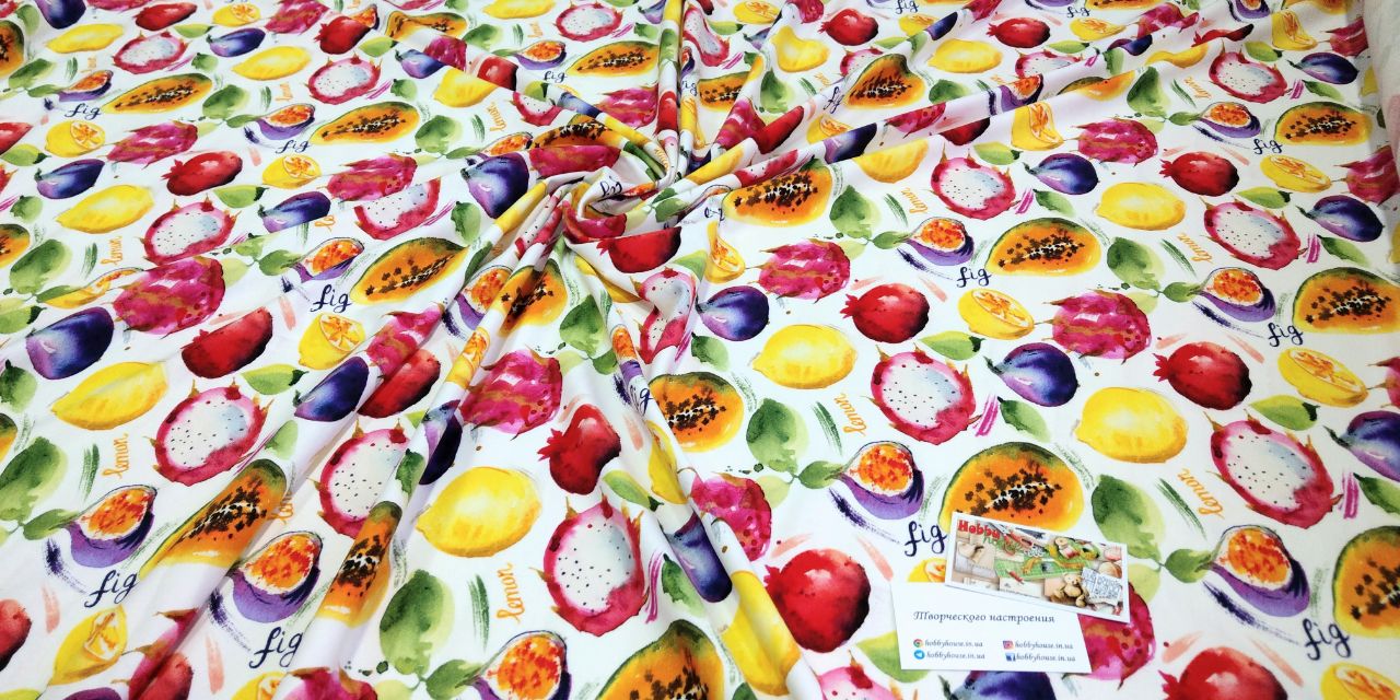 Стрейч-кулір екзотичні фрукти, арт 3390