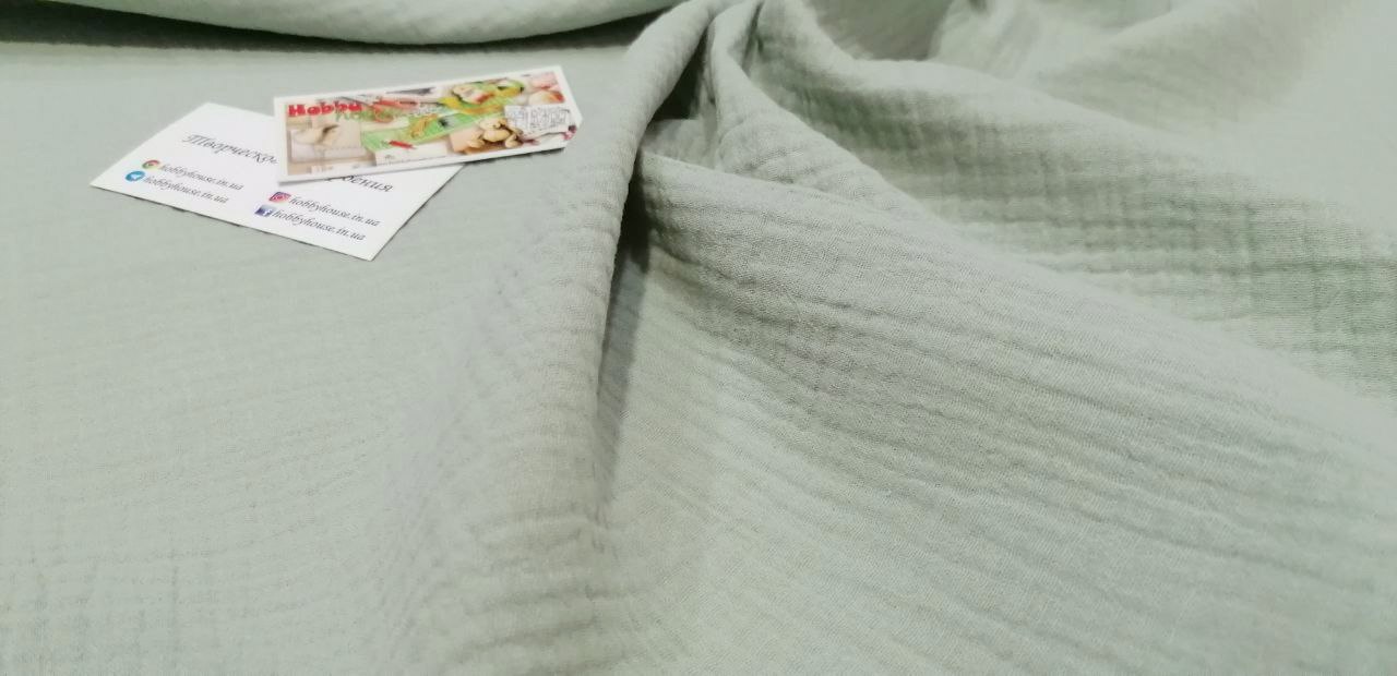 Муслін двошаровий полин вігвами 140 см арт. 3340 - Зображення 4