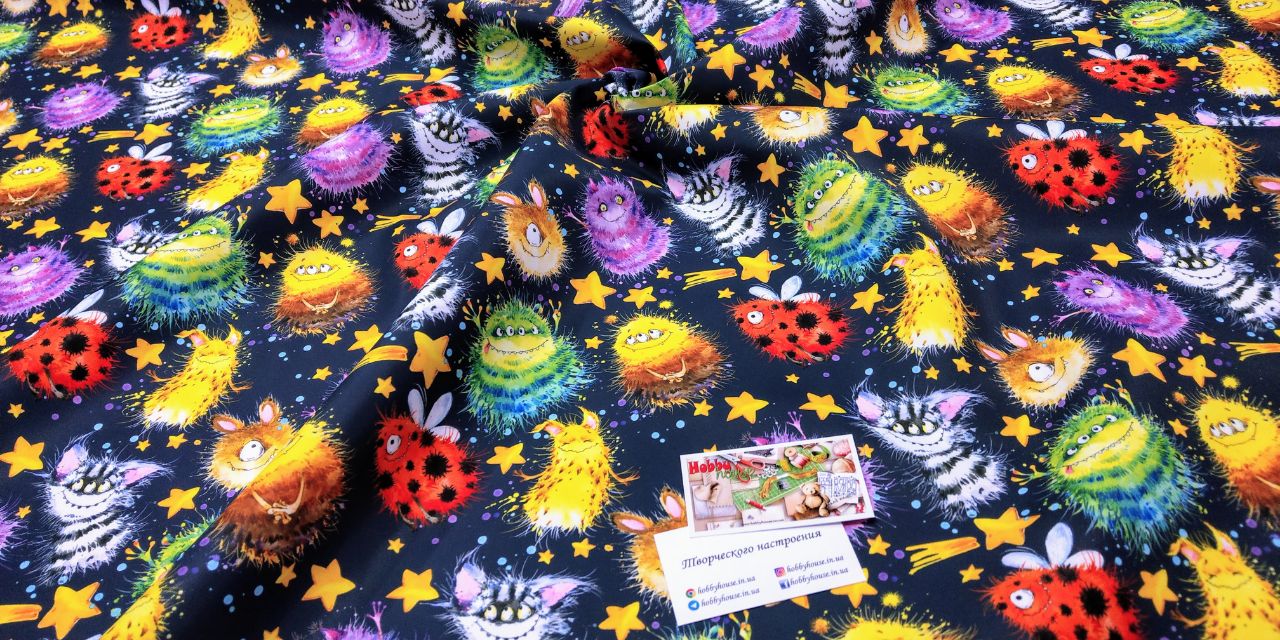 Плащівка з водо- та вітрозахистом WR Монстрики на синьому, арт 3371