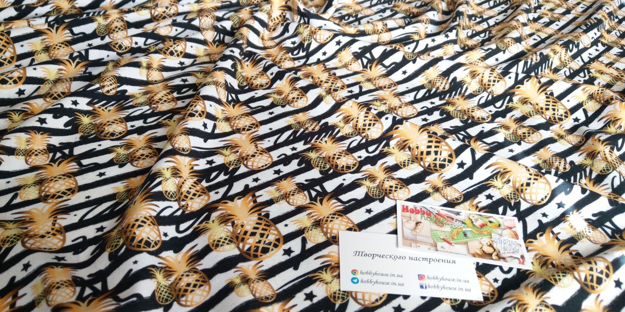 Стрейч-кулір "Ананаси смужка", арт 3383