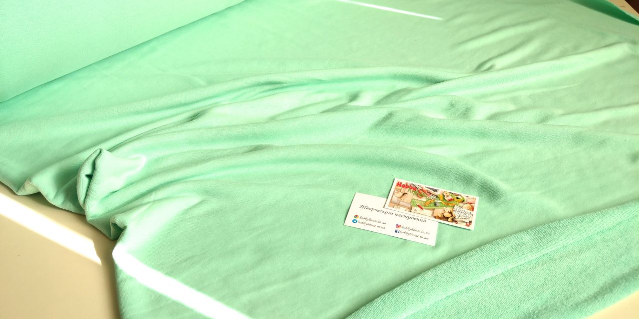 Футер 3-нитка петля,  ментол, арт 3386 - Зображення 2