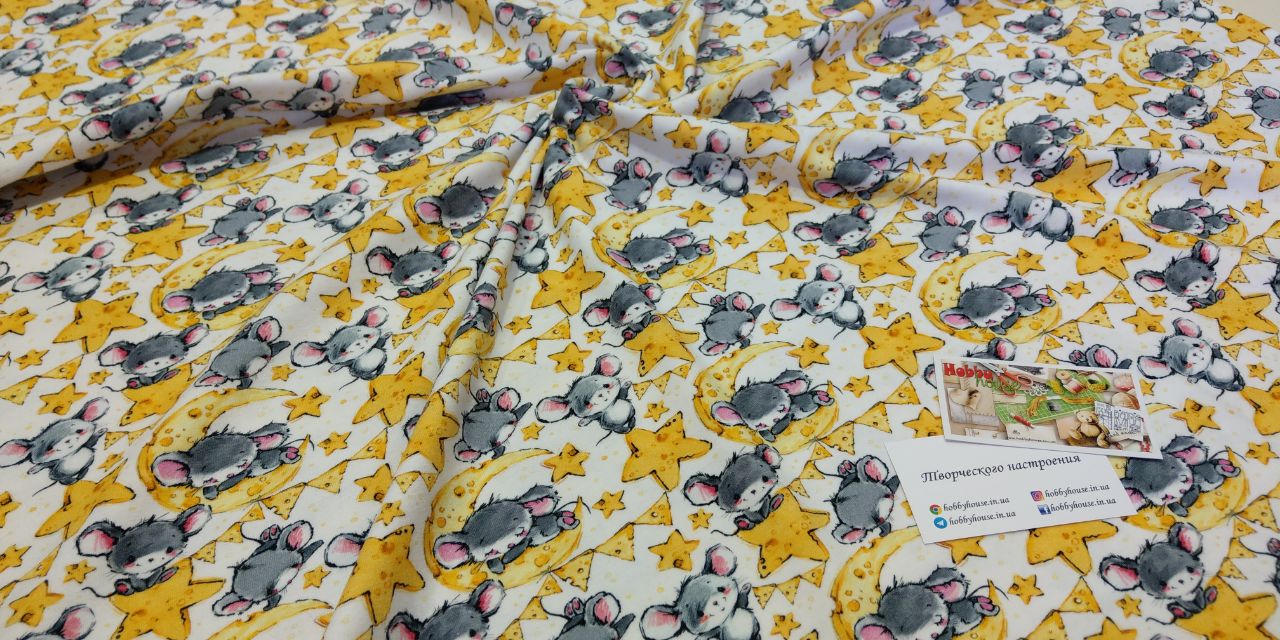 Стрейч-кулір "Мишенята на місяці", арт 3388 - Зображення 2