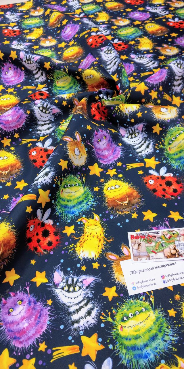 Плащівка з водо- та вітрозахистом WR Монстрики на синьому, арт 3371 - Зображення 5