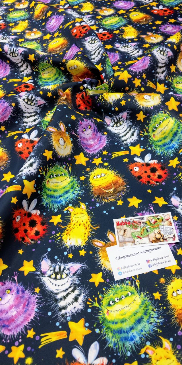 Плащівка з водо- та вітрозахистом WR Монстрики на синьому, арт 3371 - Зображення 2