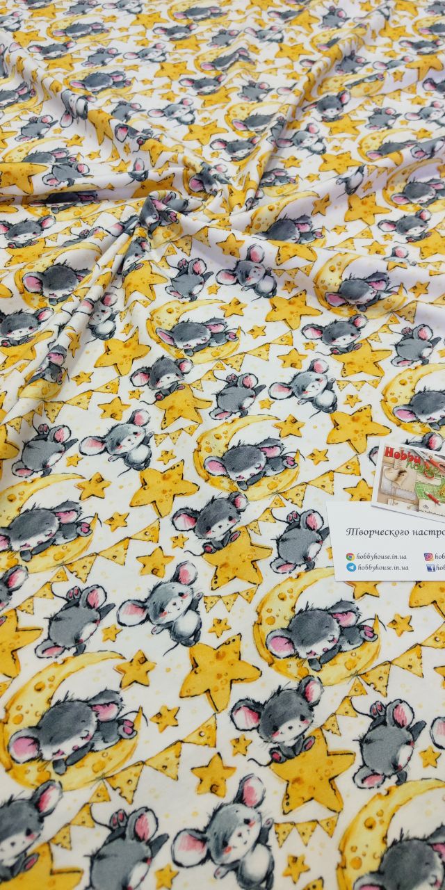 Стрейч-кулір "Мишенята на місяці", арт 3388 - Зображення 3