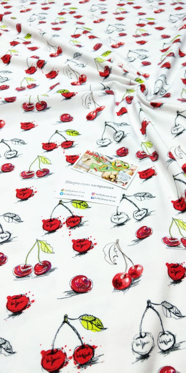 Стрейч-кулір "Вишеньки", арт 3392 - Зображення 2