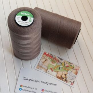Нитки для шиття Nitex 4000 ярдів, 325 сірий, 40/2 арт. 3109