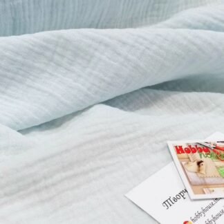 Муслін двошаровий світло-блакитний 140 см арт. 3327