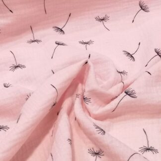 Муслін двошаровий світло-рожевий бабки 140 см арт. 3336