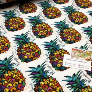 Стрейч-футер 2-нитка "Райдужні ананаси", арт 3384