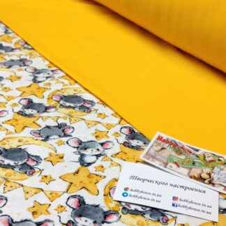 Стрейч-кулір "Мишенята на місяці", арт 3388