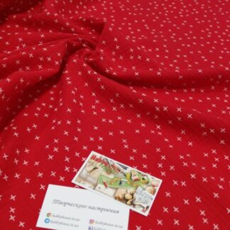 Муслін двошаровий іскри на червоному 135 см арт. 3480