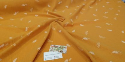 Муслін двошаровий пір"ячка на медовій гірчиці 135 см арт. 3521