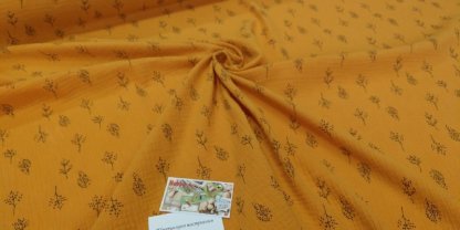 Муслін двошаровий гілочки на медовій гірчиці 135 см арт. 3524 - Зображення 2